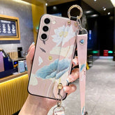 Crossbody Lanyard and Wrist Strap Silicone Phone Case for Samsung Galaxy S22 Series with Detachable Adjustable Strap